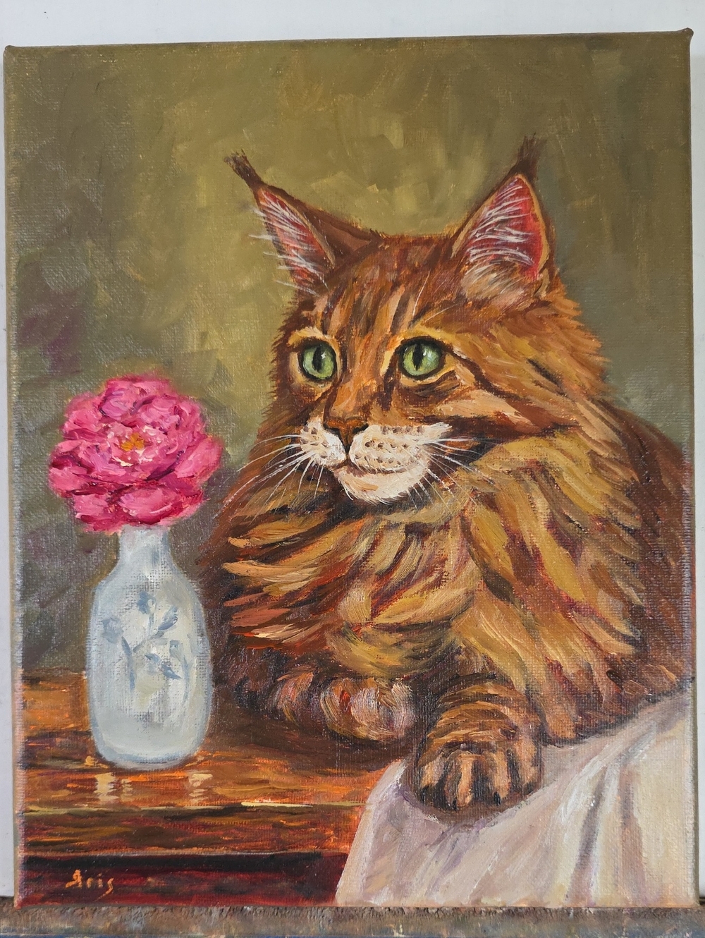Abstract oil Painting cute Tuxedo cats